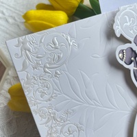 Invitations de mariage haut de gamme de style européen avec motifs en relief, impression bronzée, personnalisables, cartes d'invitation en gros