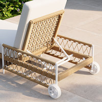Chaise longue de jardin de luxe pour l'été, lit de repos en corde tressée, mobilier d'extérieur