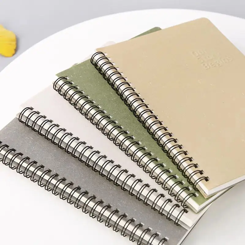 A5 A4 Customized Printing PVC Hard Cover Notebook Spiral Wire Ruled Colorful Notebook For School Office Business