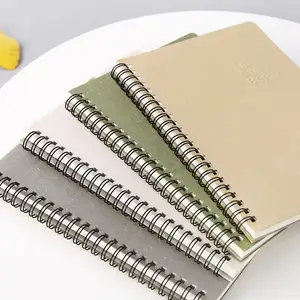 A5 A4 Cahier à couverture rigide en PVC à impression personnalisée Cahier coloré ligné en fil spiralé pour l'école, le bureau et les affaires