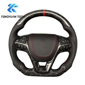 Volant sport chauffant personnalisé en cuir et alcantara avec fibre de carbone forgée pour <span class=keywords><strong>Ford</strong></span> Explorer ST 2022 2017 2021 2022 2015 2020 - Product Image 1