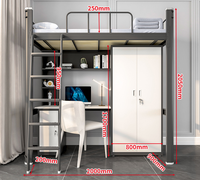Lits superposés modernes en métal pleine grandeur, convertibles en bureau, pliables, réglables, écologiques, portables, durables, meubles de chambre pour hôtel
