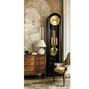 Orologio da Terra in Legno Massello Stile Country Francese, Orologio <span class=keywords><strong>a</strong></span> <span class=keywords><strong>Pendolo</strong></span> Rustico Vintage con Fasi Lunari, 4/4 Suonerie, Meccanico <span class=keywords><strong>Hermle</strong></span> - Product Image 2