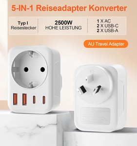 5 trong 1 Travel Adapter Úc Adapter Trung Quốc New Zealand Đức cắm, adapter Argentina Fiji, du lịch cắm loại I - Product Image 2
