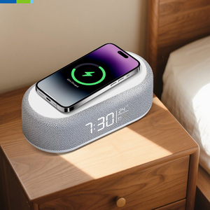 Wireless Charging <b>Clock</b>, Luminous Silent Multi-function Fabric Surface Alarm <b>Clock</b>, LED With Temperature and Date Display DW0253 - Product Image 3