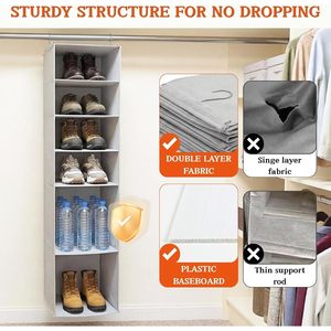 Home Hanging Closet Organizer 8 Tier Adjustable <b>Storage</b> For Bedroom Clothing Non Woven Fabric Hook Type - Product Image 4