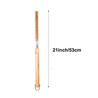Brosse de nettoyage pour four à pizza détachable de 21 pouces avec grattoir, brosse en métal résistante à la chaleur pour four à pizza, pierre à pizza, barbecue, grill