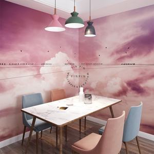 Papier peint <span class=keywords><strong>mural</strong></span> Baiyun Sky <span class=keywords><strong>TV</strong></span>, fond de mur moderne minimaliste, chambre à coucher, oiseau, coucher de soleil, murale - Product Image 3