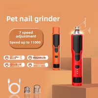 Lime à ongles rechargeable pour animaux de compagnie avec lumière LED, 7 vitesses réglables, coupe-ongles électrique pour chien et chat, outil de toilettage des pattes