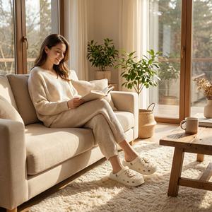 Yearning <b>Woman</b> labubu Mid Top Holes Hole-Patterned Slippers Soft Comfortable Korean Style Air Cushion Waterproof Outdoor/Indoor - Product Image 6