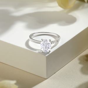 Custom Women's 925 Sterling Silver Rhodium Plated Trendy Eternity Band <b>Fine</b> <b>Ring</b> Set Cubic Zirconia Moissanite Wedding Party - Product Image 3