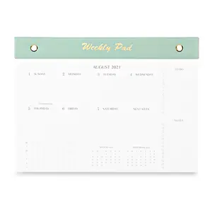 Hot Sale Stationaire Office To Do Lijst Scheur Off Notepad Pu Lederen Linnen Custom Schrijf Bureau Pad