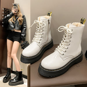 2024 hiver nouvelle jambe minceur augmenter Plus polaire semelle épaisse Midtube chaud coton chaussures bottes pour femmes - Product Image 2