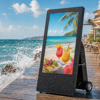 Afficheur numérique LCD 43/55 pouces 2000 nits lisible en plein soleil, batterie rechargeable, IP65, mobile, extérieur, Android, CMS basé sur le cloud
