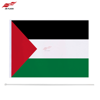 Drapeau agitant la main à prix compétitif 14*21cm Drapeau agitant la main de la Palestine en polyester durable