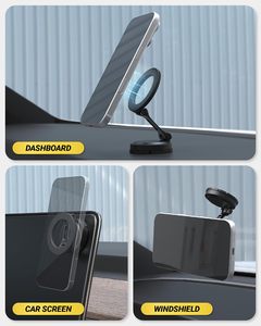 Support de téléphone portable magnétique pliable et compact pour voiture - Product Image 6