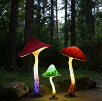 Prise de terre étanche IP65 à LED, lumières en forme de champignon colorées pour l'aménagement paysager extérieur, décoration de cour, éclairage d'ambiance de parc