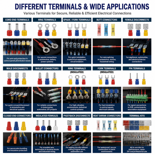 Copper Cable Lug Ring Terminal Non Insulated Crimp Spade Connector Battery Grounding Electrical Wire Terminal BOERDA