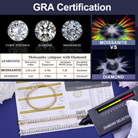 Gelang Tenis Moissanite untuk Wanita Pria Berlapis Emas Putih Perak Sterling S925 Warna D VVS1 Gelang Moissanite 2/3/4/5/6MM