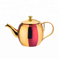 Ensemble bouilloire moderne de luxe en acier inoxydable, forme ronde simple, en métal, pot à thé et à café siffleur