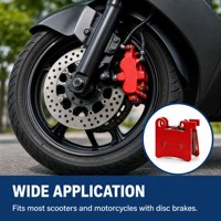 Nouvelles plaquettes de frein à disque pour scooter et moto, jeu avant 44,5x35mm, rouge, avec plaque anti-rouille, clip à ressort et calage