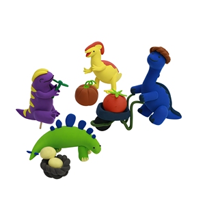 MIKATALE Boîte de <span class=keywords><strong>pâte</strong></span> <span class=keywords><strong>à</strong></span> <span class=keywords><strong>modeler</strong></span> légère et polyvalente sur le thème des dinosaures pour l'Aïd al-Fitr - Product Image 2