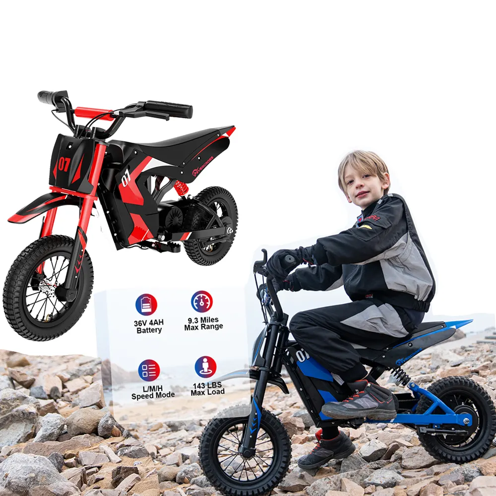 USA Warehouse 8kmh 12 kmh 25kmh 3 speed gears children electric motorcycle 12 inch 4ah 36v electric motorcycle kids motor bikes