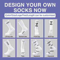 Chaussettes Blank White Crew-Motif de logo personnalisé pour hommes et femmes