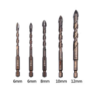 Brocas para azulejos Mr Drill con vástago hexagonal de 6 mm, 8 mm, 10 mm y 12 mm con revestimiento de TiCN para paredes de cerámica y materiales sintéticos. - Product Image 5