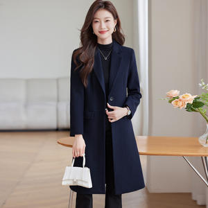 KAOPU ZA <span class=keywords><strong>Manteau</strong></span> <span class=keywords><strong>oversize</strong></span> en <span class=keywords><strong>laine</strong></span> mélangée pour femme, col vintage à revers, manches longues, hauts boutonnés chics pour l'hiver - Product Image 3