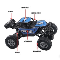 Voiture télécommandée tout-terrain en alliage avec amortisseurs et lumières LED - Voiture électrique pour garçons et filles, cadeau idéal pour les fêtes