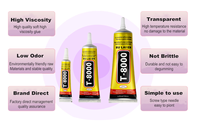 Pabrik Spot Grosir 50Ml T8000 Karet Lembut Kuat DIY Pakaian Ponsel LCD Layar Sentuh Sepatu Kerajinan Sepatu Lem