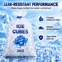 Sac d'emballage pour glace en LDPE robuste, capacité de charge de 3 kg à 7 kg, étanche, pour usine de glace et chaîne du froid, vente en gros (ODM/OEM)