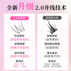 Cils inférieurs synthétiques Silky Miss Swallowtail, bande transparente invisible, plateau en plastique pour usage général - Product Image 3