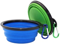 OKSILICONE Großhandel Custom ized Logo Silikon Haustiere Schüssel Mit Haken Erweiterbare Tragbare Reise Wiederholbar Für Hunde Silikon Schüssel