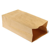 Sachet en papier kraft à fond plat avec poignée, logo personnalisé, options de taille, emballage alimentaire écologique pour hamburgers/collations