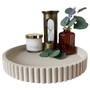 Plateau Rond Décoratif <span class=keywords><strong>en</strong></span> <span class=keywords><strong>Bois</strong></span> pour <span class=keywords><strong>Table</strong></span> Basse, Plateau Centre <span class=keywords><strong>de</strong></span> <span class=keywords><strong>Table</strong></span> Décoration d'Intérieur - Product Image 5