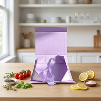 Boîte cadeau en papier magnétique pliable personnalisée avec gaufrage, impression UV, finition mate, impression de logo