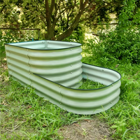 Jardinière surélevée modulaire en métal ondulé en forme de D de 17 pouces de haut, Huizhou Green Giant, pour le jardin, 130x60x43cm