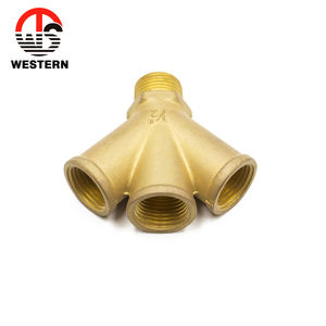 3/8 "1/2" סוג y מפיץ פליז 3 דרך צינור צינור מתאים סעפת משולש - Product Image 3