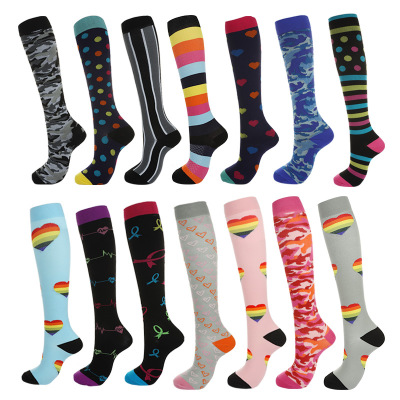 Компрессионные носки для бега DZ 04, высокие Компрессионные носки до колена для мужчин и женщин, спортивные носки под заказ