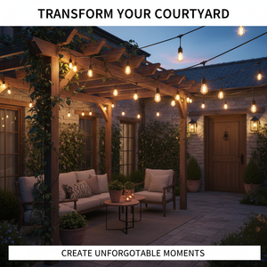 Luces para Pérgola de Patio Trasero Estilo Bistró de Alta Resistencia, Impermeables IP65, Lámpara para Patio y Porche, Guirnalda de Luces Tipo Festoon A60 G45 para Festividades - Product Image 2