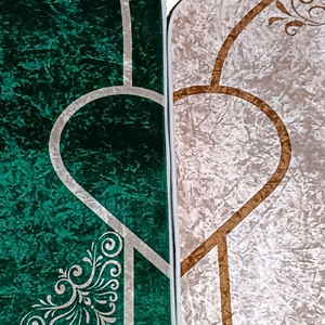 Ensemble de 2 tapis de prière en forme de cœur Tapis de prière pour couple Cadeau de mariage islamique Cadeau de Saint-Valentin - Product Image 2