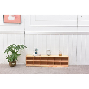 Armoire simple en bois massif 9-23, armoire de rangement multifonction pour enfants, étagère de rangement pour jouets de maternelle, armoire murale sur pied - Product Image 2