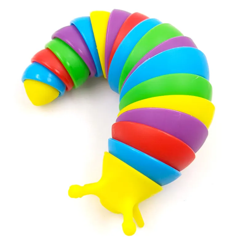 3D Articulated Stim Fidget Toys Slug Decompression Sensory Snail Stretch Finger Hand Plastic Poping Slug Toys