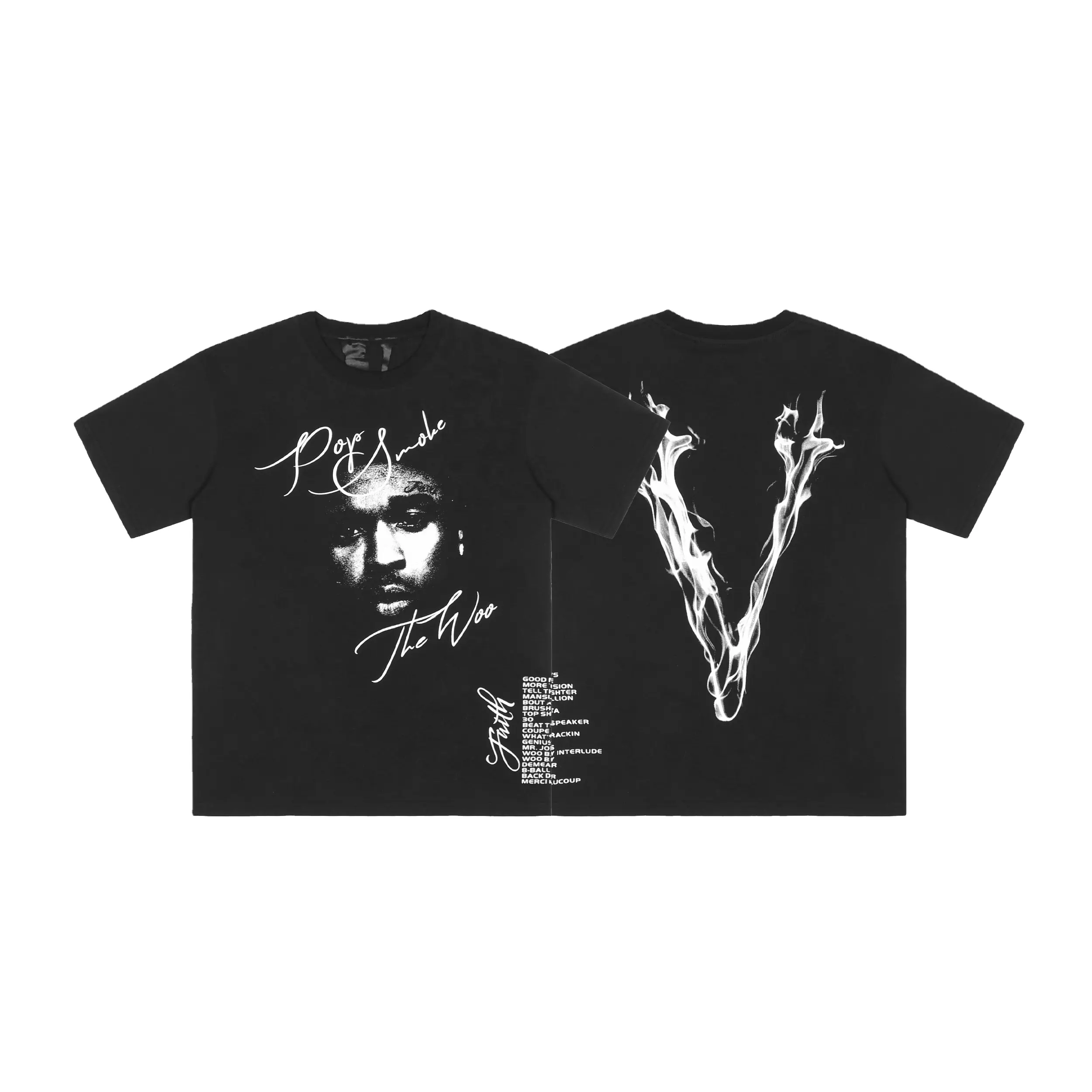 vlones new style high-quality men's T-shirt portrait high-definition digital printing cotton shirt punk rock style tee
