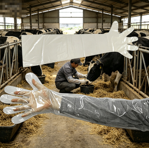 Guantes Desechables para Examen Veterinario <span class=keywords><strong>de</strong></span> Ganado Vacuno, Guantes <span class=keywords><strong>de</strong></span> PE para Veterinarios <span class=keywords><strong>de</strong></span> Granja, Cobertura Total del Brazo - Product Image 4