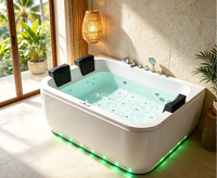 Baignoire de massage en acrylique haut de gamme, Bluetooth et rideau d'eau réglable, sur mesure pour la rénovation de maisons conteneurs