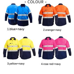 เสื้อเชิ้ตแขนยาวสำหรับงานก่อสร้างแบบสะท้อนแสงเพื่อความปลอดภัยพร้อมโลโก้สั่งทำพิเศษ ชุดยูนิฟอร์มทำงานสำหรับผู้ชาย พร้อมบริการพิมพ์ลาย - Product Image 2