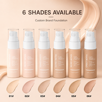 Stock disponible, OEM ODM, logo personnalisé, fond de teint liquide minéral 6 teintes, SPF30, couvrance lisse, prix de gros, approvisionnement en vrac, maquillage pour le visage